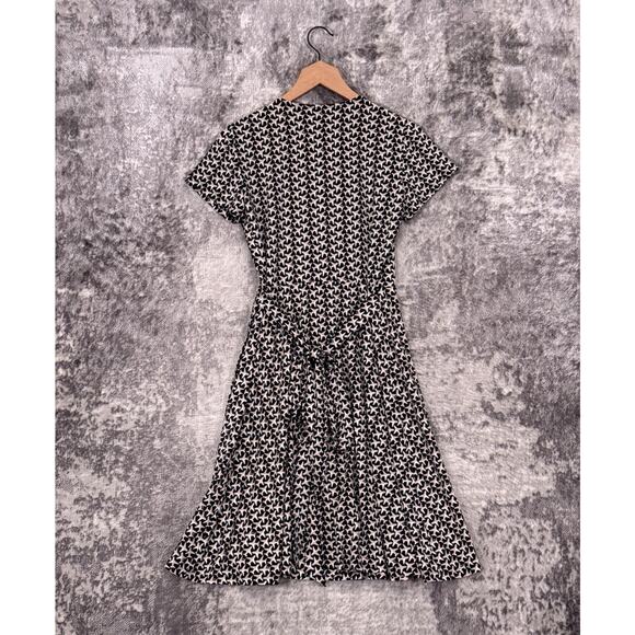 Brooks Brothers Red Fleece Dress Small Womens Airplane Print Wrap Jersey Stretch - Picture 3 of 8